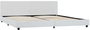 vidaXL Rama łóżka z podnośnikiem, biała, sztuczna skóra, 160 x 200 cm - Łóżka - miniaturka - grafika 2