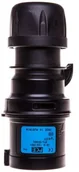 Kostki, złączki, wtyczki - PCE Polska sp. z o.o. Wtyczka przenośna 16A 3P 230V czarna IP44 TURBO SHARK 013-6TTX - miniaturka - grafika 1