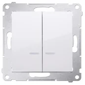 Wyłączniki światła i elektryczne - Kontakt Kontakt_Simon Łącznik świecznikowy z podświetleniem LED i do wersji IP44 (moduł) 16AX. 250V. zaciski śrubowe biały DW5ABL.01/11 - miniaturka - grafika 1
