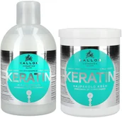 Zestawy kosmetyków damskich - Kallos Kjmn Keratin Szampon 1000 + Maska 1000 - miniaturka - grafika 1