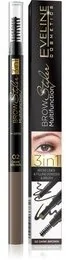 Eveline Brow Multifunction Styler 3w1 multifunkcyjna kredka do brwi nr 01 Dark Brown 1szt - Akcesoria i kosmetyki do stylizacji brwi - miniaturka - grafika 3