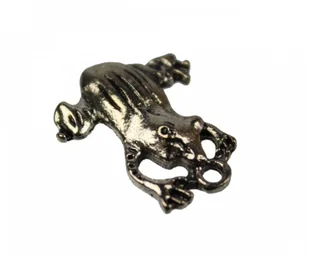 Żabka metalowa mała z małym kółeczkiem - Figurki dekoracyjne - miniaturka - grafika 2