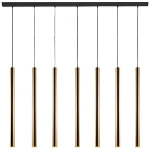 Amplex LAMPA wisząca AKADI 0145 kaskada OPRAWA metalowa na listwie ZWIS tuby sople białe złote 0145 - Lampy sufitowe - miniaturka - grafika 3