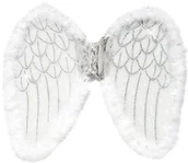 Stroje karnawałowe - Widmann Andreas 1907 A skrzydło anioła brokat z Marabu, biały 1907A - miniaturka - grafika 1