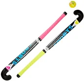 Unihokej - AK Sport dla dorosłych hockeybal hokej piłka zestaw 2 rakiety +, żółty, 84 cm, 0713103 712033 - miniaturka - grafika 1