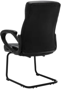 Fotel biurowy, krzesło biurowe vidaXL Krzesło biurowe, wspornikowe, czarne, sztuczna skóra - Fotele i krzesła biurowe - miniaturka - grafika 10