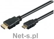 Wentronic HDMI High Speed kabel z wtyczką Ethernet (HDMI A na wtyk HDMI C-) 5 m 1 szt. czarny 31934 - Kable - miniaturka - grafika 2
