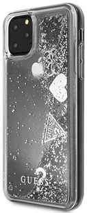 Guess Etui Glitter Hearts iPhone 11 Pro Max, srebrne 3700740461952 - Etui i futerały do telefonów - miniaturka - grafika 3