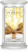 Świece - Kringle Candle Gold & Cashmere, świeca zapachowa, duży słoik, 2 knoty - miniaturka - grafika 1