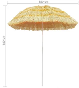 vidaXL Parasol plażowy w stylu hawajskim, naturalny, 180 cm - Parasole ogrodowe - miniaturka - grafika 5