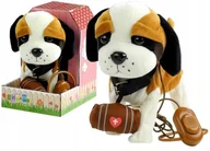 Zabawki interaktywne dla dzieci - Import LEANToys Interaktywny Piesek Na Smyczy + Buda Bernardyn 3975 - miniaturka - grafika 1