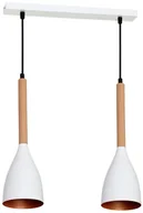 Lampy sufitowe - Lampa wisząca Muza 2 x 60 W E27 biała/złota 9107 - miniaturka - grafika 1
