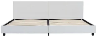 vidaXL Rama łóżka z podnośnikiem, biała, sztuczna skóra, 160 x 200 cm - Łóżka - miniaturka - grafika 3