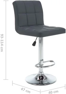 vidaXL Stołki barowe, 2 szt., szare, sztuczna skóra - Taborety i hokery - miniaturka - grafika 8