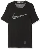 Gadżety dla kibiców - Nike chłopcy Pro Compression koszulka z krótkim rękawem, czarny, l 858233-011 - miniaturka - grafika 1