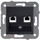 Gniazdka elektryczne - Viko Panasonic Gniazdo komputerowe 2xRJ45 kat.5e Panasonic Novella czarny 92105534M - miniaturka - grafika 1