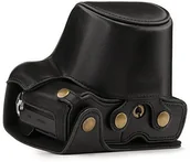 Akcesoria fotograficzne - MegaGear megagear "zawsze gotowa" Olympus skórzana torba na aparat  łatwy w instalacji, statyw i pracy w firmie obwodowej akcesoria  kompatybilny ze Olympus OM-D E-M10 III (14  42 MM), czarny MG1345 - miniaturka - grafika 1