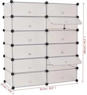 vidaXL Szafka na buty z 12 przegrodami, biała - Szafki na buty - miniaturka - grafika 6
