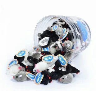 Duvo+ Zab. Kot Myszka Pluszowa Szara 11cm - Zabawki dla kotów - miniaturka - grafika 2