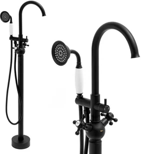 Yoka Bateria wolnostojąca wannowa podłogowa prysznicowa czarna - Yoka BP.VIENNA BLK - Baterie wannowe i prysznicowe - miniaturka - grafika 5