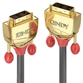 Kable komputerowe i do monitorów - Lindy złoty kabel DVI Dual Link DVI-D (M)/DVI-D (M) 50 cm kciukiem ze śrubkami szary (36200) 36200 - miniaturka - grafika 1