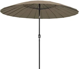 vidaXL Parasol ogrodowy na słupku aluminiowym, 270 cm, taupe vidaXL - Parasole ogrodowe - miniaturka - grafika 2