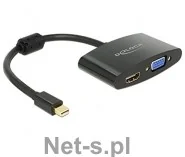 Delock 65553 cable gender changer mini Displayport HDMI-A, VGA Czarny, Adapter 4043619655533 - Inne akcesoria audio-wideo - miniaturka - grafika 3