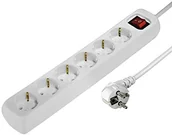 Przedłużacze i rozgałęźniki - Hama listwa zasilająca z przełącznikiem, biały biały 00030384 - miniaturka - grafika 1