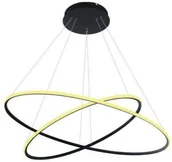 Lampy sufitowe - Mdeco Biurowa LAMPA wisząca SLIM/000023/3000/B MDECO metalowa OPRAWA zwis LED 51W 3000K okrągły czarny - miniaturka - grafika 1