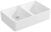 Zlewozmywaki - Villeroy & Boch Villeroy&Boch Sink Unit 90x Zlewozmywak ceramiczny 2-komorowy CeramicPlus 90x55 cm podblatowy bez ociekacza biały Stone White 639001RW - miniaturka - grafika 1