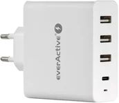 Ładowarki do telefonów - Ładowarka sieciowa everActive SC-500Q z 3 gniazdami USB oraz USB-C PD 60.5W - miniaturka - grafika 1
