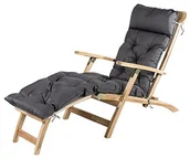 Poduszki ogrodowe - Meerweh meerr WEH Deck Chair nakładka nakładka na siedzisko Poduszka do leżenia poduszka poduszka na fotel z taśmy 195 x 49 cm Szary (20070) - miniaturka - grafika 1