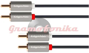 Kruger&Matz Kabel Kruger&amp;Matz RCA Cinch x2 RCA Cinch x2 1m szary KM1213 KM1213 - Kable - miniaturka - grafika 2