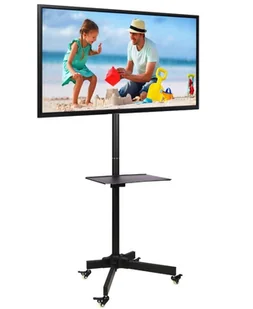 Techly Techly Stojak mobilny LCD/LED 23-55cali regulowany z półką czarny - Akcesoria do monitorów - miniaturka - grafika 3