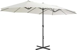 vidaXL Parasol ogrodowy na słupku aluminiowym, 460 x 270 cm, piaskowy - Parasole ogrodowe - miniaturka - grafika 3