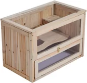 Klatki dla gryzoni - PawHut KLATKA DLA CHOMIKA GRYZONI DREWNIANA - miniaturka - grafika 1