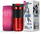 Kubki termiczne - Contigo Zestaw, Kubek termiczny Byron, czerwony + Buff, Chusta, New Orginal Boronia, różowy - miniaturka - grafika 1