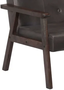 vidaXL Fotel, szary, 61x70x74 cm, prawdziwa skóra - Fotele - miniaturka - grafika 4