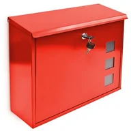 Skrzynki na listy - Relaxdays skrzynka pocztowa z dekoracyjnymi okienkami, metalowa, czarna 10017419_2 - miniaturka - grafika 1