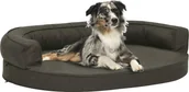 Legowiska dla psów - Vidaxl Legowisko dla psa 75x53 cm wygląd lnu ciemnoszare 171290 - miniaturka - grafika 1