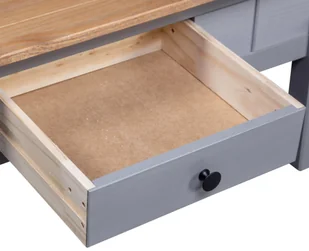 vidaXL Stolik kawowy, szary, 100x60x45 cm, lita sosna, seria Panama - Ławy i stoliki kawowe - miniaturka - grafika 8