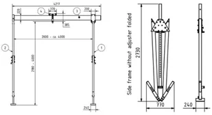 999 Suwnica bramowa aluminiowa składana + wyciągarka udźwig 1500 kg szerokość 4,23m wys dla pracy wciągarki 2,23-4,00m szerokość stelaży 2,30m) 99978253 78253-uniw - Wciągarki - miniaturka - grafika 2