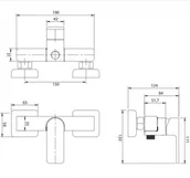 Baterie wannowe i prysznicowe - Omnires Baretti Bateria prysznicowa ścienna czarny mat BA7840BL - miniaturka - grafika 1