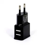 Ładowarki do telefonów - WG Ładowarka sieciowa USB DUAL USB 2.4A)black paper box odbierz w Warszawie Faktura VAT 23% Polska gwarancja - miniaturka - grafika 1