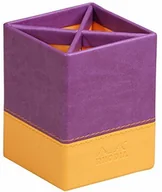 Notesy i bloczki - Rhodia 318910C pojemnik na długopisy (8 x 8 x 11 cm, praktyczny i wytrzymały, ze sztucznej skóry, elegancki, idealny do biura), 1 sztuka, fioletowy 318910C - miniaturka - grafika 1