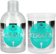 Zestawy kosmetyków damskich - Kallos Kjmn Keratin Szampon 1000 + Maska 1000 - miniaturka - grafika 1