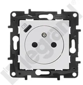 Gniazdka elektryczne - Legrand Gniazdo zasilające pojedyncze 2P+Z Niloe Step 863138 z ładowarką typ C zaciski śrubowe białe - miniaturka - grafika 1