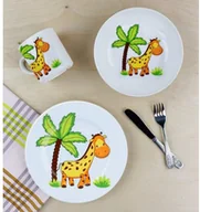 Zestawy naczyń dla dzieci - Lubiana ŻYRAFA KOMPLET OBIADOWY DLA DZIECI 3 EL PORCELANA 36503RM025137B1 - miniaturka - grafika 1