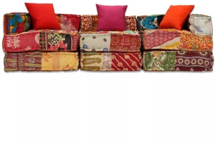 vidaXL Patchworkowa sofa modułowa, 3-osobowa - Sofy i kanapy vidaXL Patchworkowa sofa modułowa, 3-osobowa - Sofy i kanapy - miniaturka - grafika 5