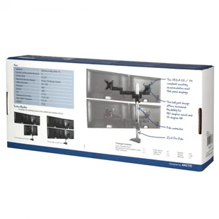 Arctic Z+2 Pro mocowanie dwóch dodatkowych monitorów dla Z1 Pro Gen 2 i Z2 Pro Gen 2 AEMNT00029A - Uchwyty do telewizora - miniaturka - grafika 6